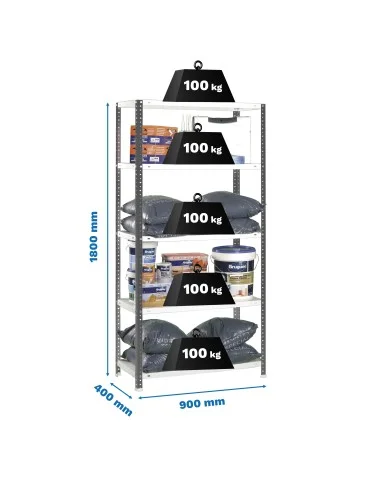 Estantería Metálica Comfort 5/400 Antracita/Blanco