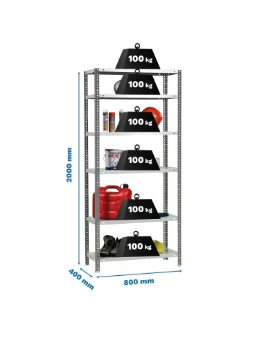 Estantería Metálica Comfort Mini 6/400 Antracita/Blanco