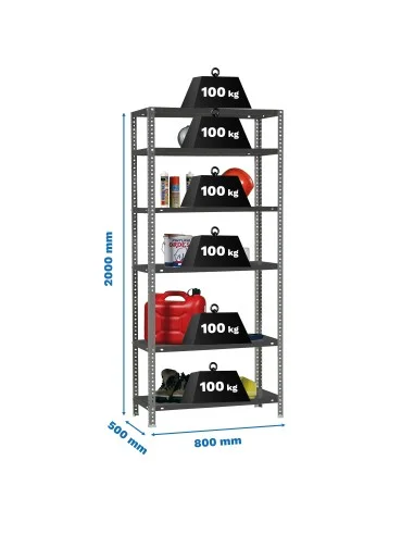 Estantería Metálica Comfort Mini 6/500 Antracita