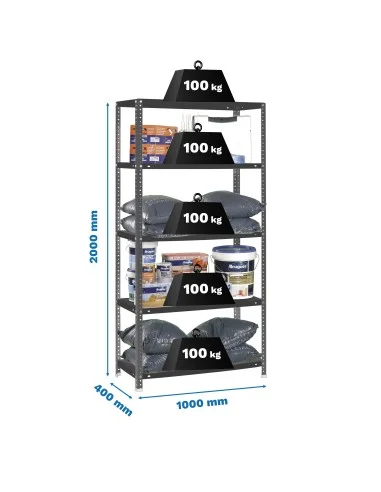 Estantería Metálica Comfort Plus 5/400 Antracita