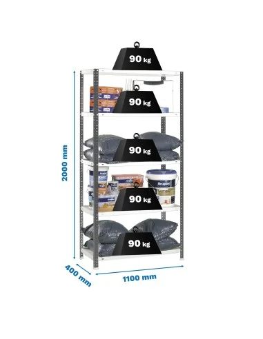 Estantería Metálica Comfort Superplus 5/400 Antracita/Blanco