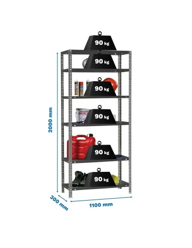 Estantería Metálica Comfort Superplus 6/300 Antracita