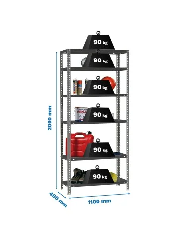 Estantería Metálica Comfort Superplus 6/400 Antracita