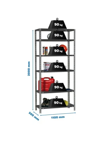 Estantería Metálica Comfort Superplus 6/500 Antracita