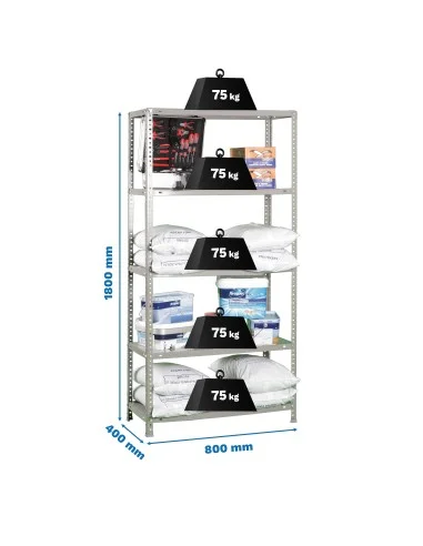 Estantería Metálica Advantage Mini 5/300 Gris