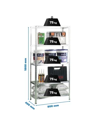 Estantería Metálica Advantage Mini 5/400 Galvanizado