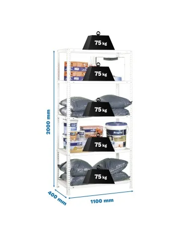Estantería Metálica Advantage Superplus 5/400 Blanco