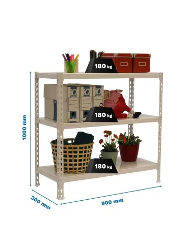 Estantería Metálica Simonclick 3/300 1000 Blanco/Blanco