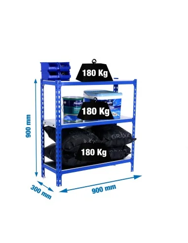 Estantería Metálica Simonclick 3/300 900 Azul/Galva