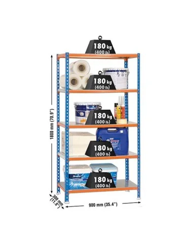 Estantería Metálica Simonclick 5/300 Azul/Naranja/Galva