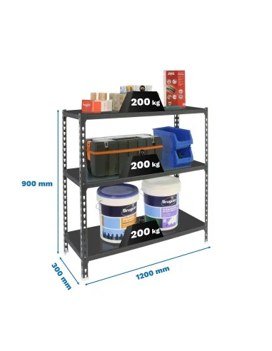Estantería Metálica Simonclick Megaplus 3/300 900 Antra/Antra