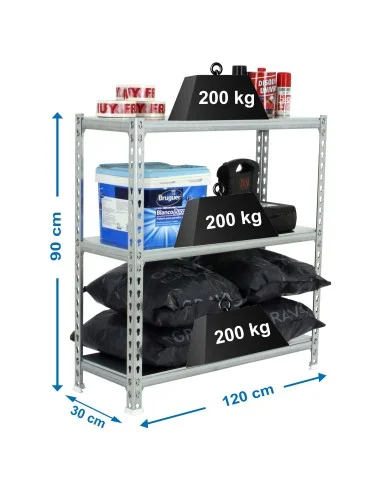 Estantería Metálica Simonclick Megaplus 3/300 900 Galva/Galva