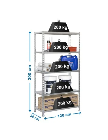 Estantería Metálica Simonclick Megaplus 5/300 Galva/Galva