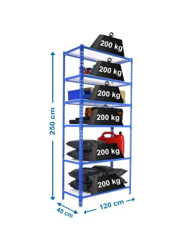 Estantería Metálica Simonclick Megaplus 6/400 Azul/Blanco
