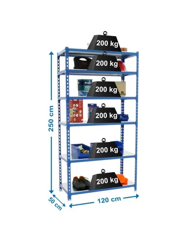 Estantería Metálica Simonclick Megaplus 6/500 Azul/Galva