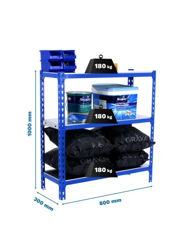 Estantería Metálica Simonclick Mini 3/300 1000 Azul/Galva