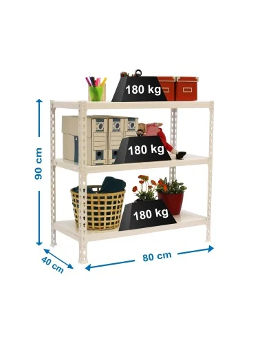 Estantería Metálica Simonclick Mini 3/400 900 Blanco/Blanco