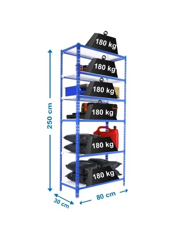 Estantería Metálica Simonclick Mini 6/300 Azul/Blanco