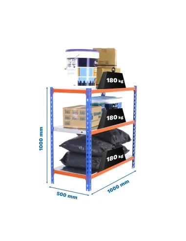 Estantería Metálica Simonclick Plus 3/500 1000 Azul/Naranja/Galva