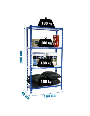 Estantería Metálica Simonclick Plus 4/500 1500 Azul/Blanco