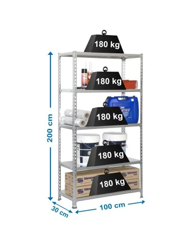 Estantería Metálica Simonclick Plus 5/300 Galva/Galva
