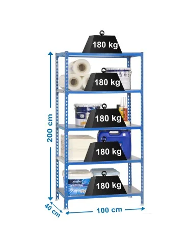 Estantería Metálica Simonclick Plus 5/400 Azul/Galva