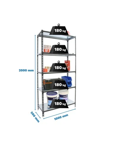 Estantería Metálica Simonclick Plus 5/500 Antracita/Galva