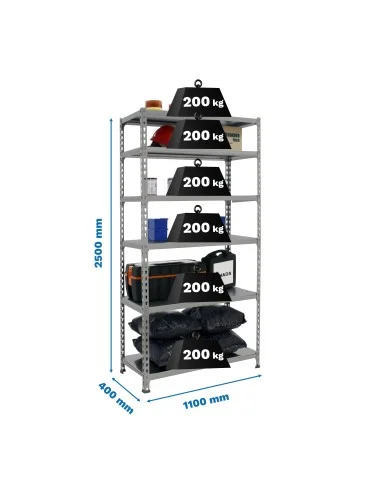 Estantería Metálica Simonclick Superplus 6/400 Gris/Gris