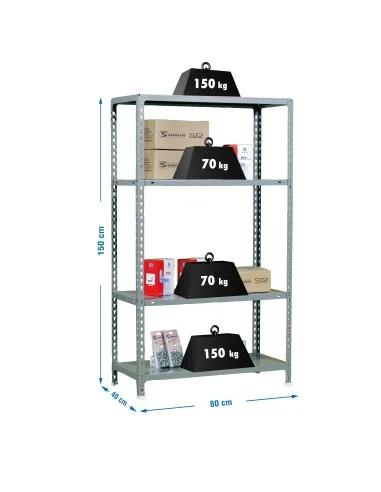 Estantería Metálica Ecoclick Mini 4/400 1500 Gris
