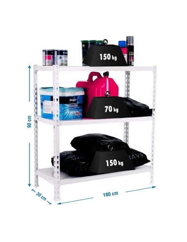 Estantería Metálica Ecoclick Plus 3/300 900 Blanco