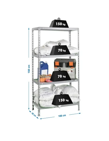 Estantería Metálica Ecoclick Plus 4/400 Galvanizado