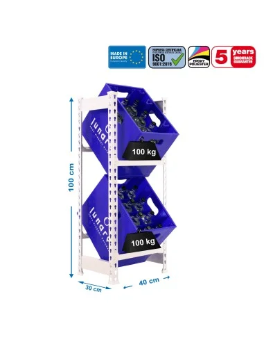 Estantería Metálica Simonbottle 2-1000X400X300 Blanco