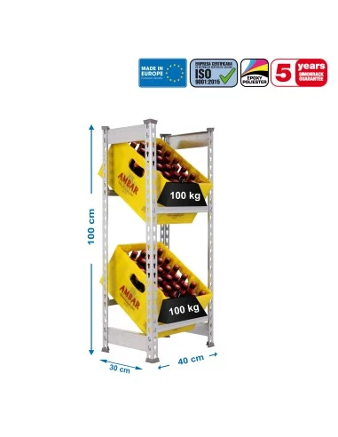 Estantería Metálica Simonbottle 2-1000X400X300 Galvanizado