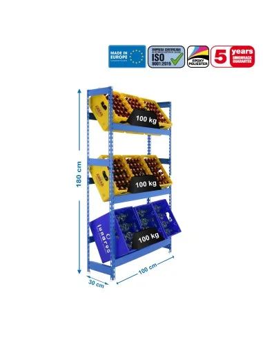 Estantería Metálica Simonbottle 3-1800X1000X300 Azul
