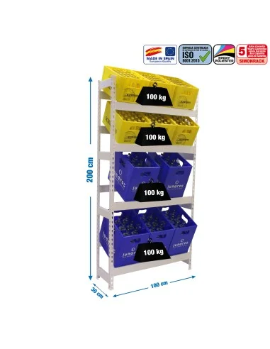 Estantería Metálica Simonbottle 4-2000X1000X300 Blanco