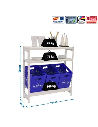 Botellero Metálico Simonbottle Shelf 1-2- 1000X1000X300 Bco/Bco