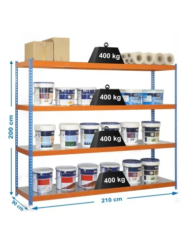 Estantería Metálica Simonforte 2109-4 Metal Azul/Naranja/Galva