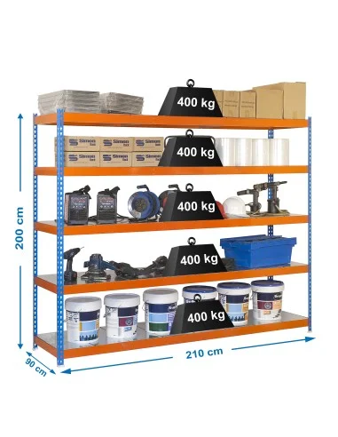 Estantería Metálica Simonforte 2109-5 Metal Azul/Naranja/Galv