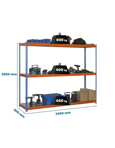 Estantería Metálica Simonforte 2406-3 Metal Azul/Naranja/Galva