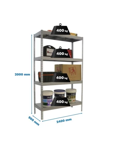 Estantería Metálica Simonforte 2409-4 Metal Galva/Galva