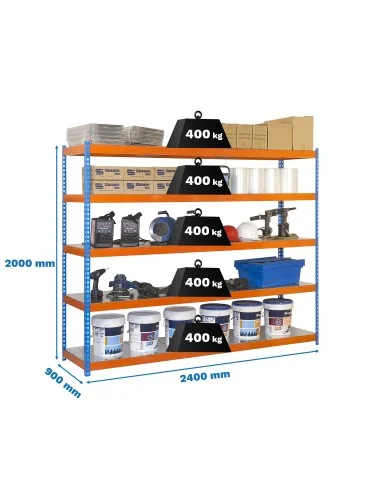 Estantería Metálica Simonforte 2409-5 Metal Azul/Naranja/Galva