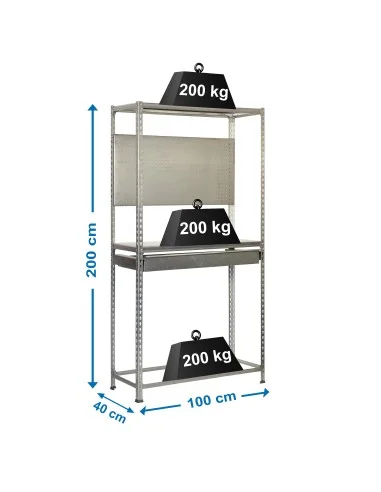 Estantería Metálica Simonracing Box Plus 3/400 Galvanizado