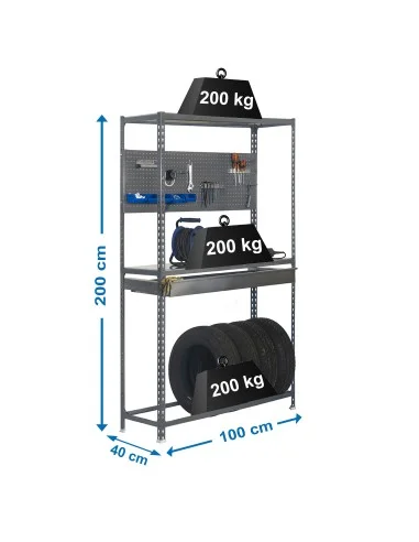 Estantería Metálica Simonracing Box Plus 3/400 Gris