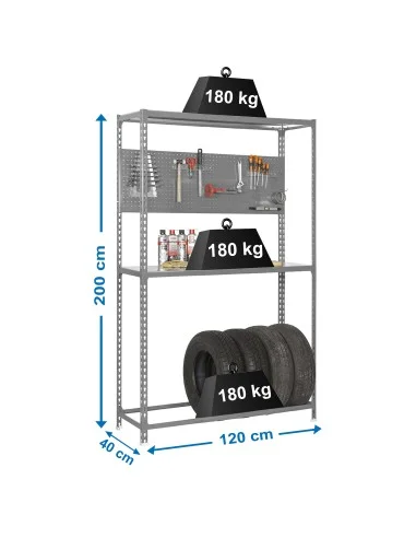 Estantería Metálica Simonracing Megaplus 3/400 Gris