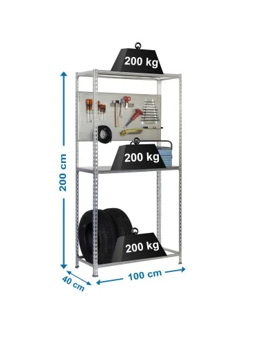 Estantería Metálica Simonracing Plus 3/400 Galvanizado