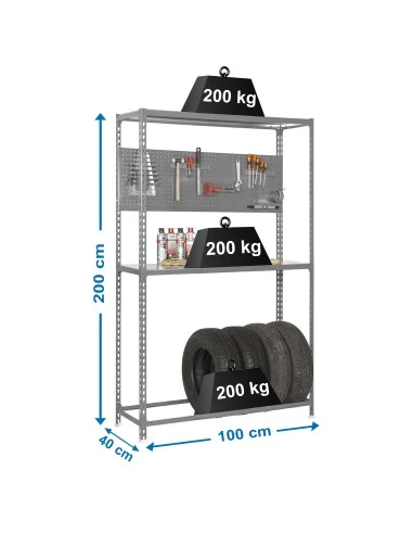 Estantería Metálica Simonracing Plus 3/400 Gris