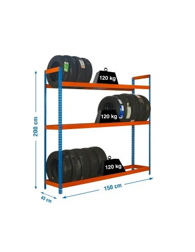 Estantería Metálica Autoforte 1504-3 Azul/Naranja