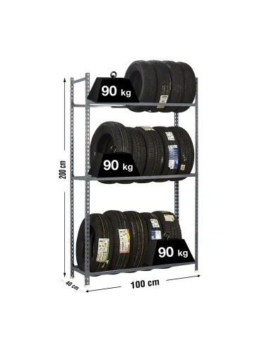 Estantería Metálica Autoclick Ruedas Plus 3/400 Gris