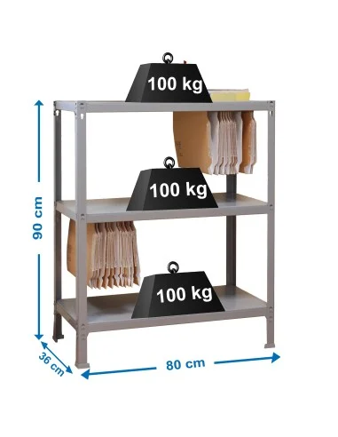 Estantería Metálica Fileclick Mini 3/360 Gris