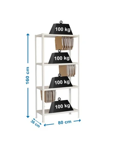 Estantería Metálica Fileclick Mini 4/360 Blanco